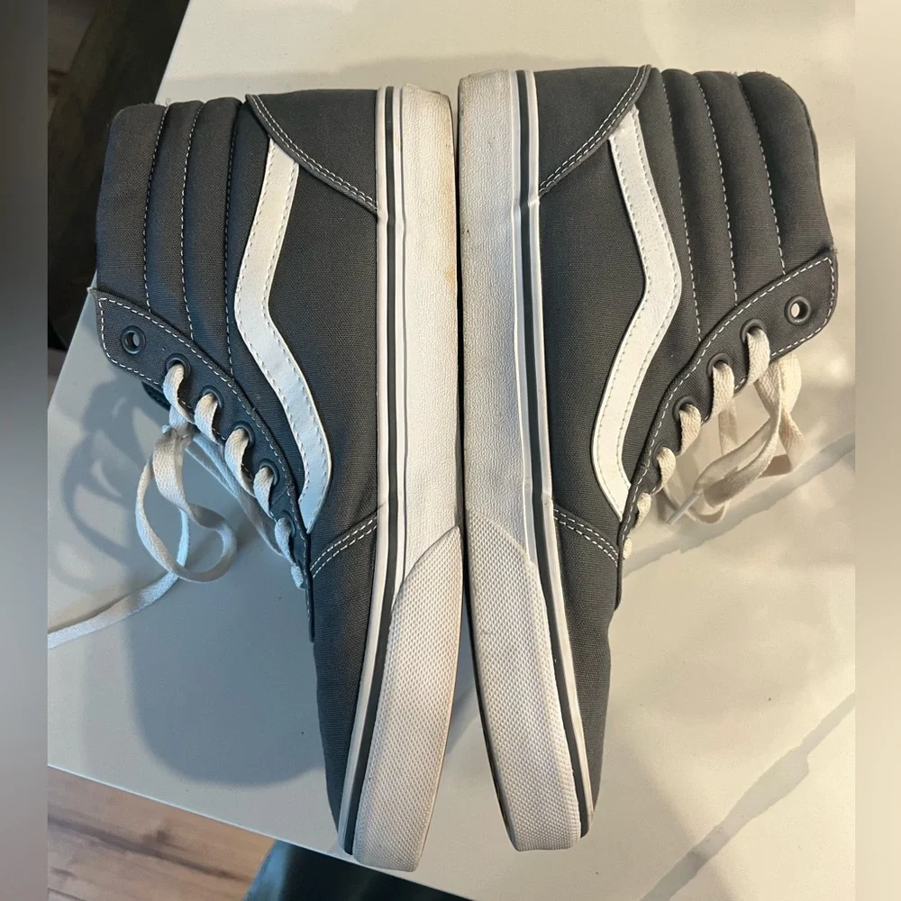VANS Hi Top Skate Sneakers Gray/White Womens Size‎ 10 - Picture 6 of 11
